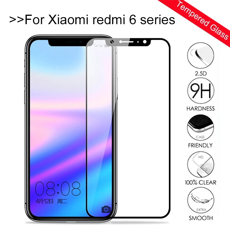 

Protective Glass For xiaomi redmi note 6 pro Screen Protector Tempered Glas on Redmi 6A 6pro A6 pro6 note6 pro6 Case Cover Film