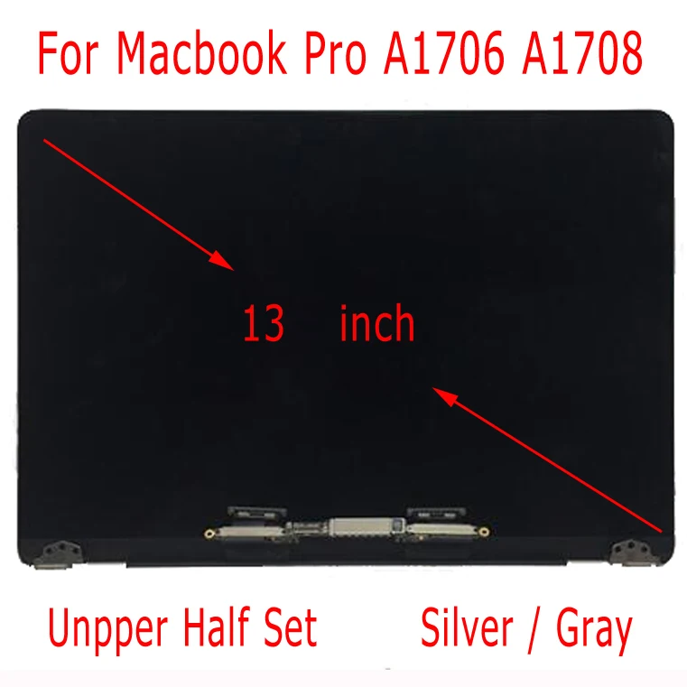 

STARDE Replacement LCD For Macbook Pro A1706 A1708 LCD Display Touch Screen Digitizer Assembly Unpper Half Set Silver / Gray 13