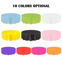 Горячая пластиковая круглая скатерть для стола одноразовые вечерние домашние легкомоющаяся скатерть FQ-ing