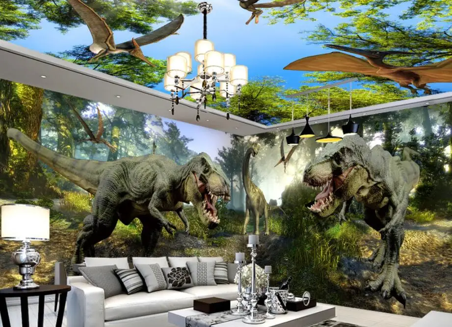 Beibehang ужас динозавр пейзаж обои papel де parede 3D фото фреска спальня отель Ресторан обои для стен 3 d - Цвет: 16178907