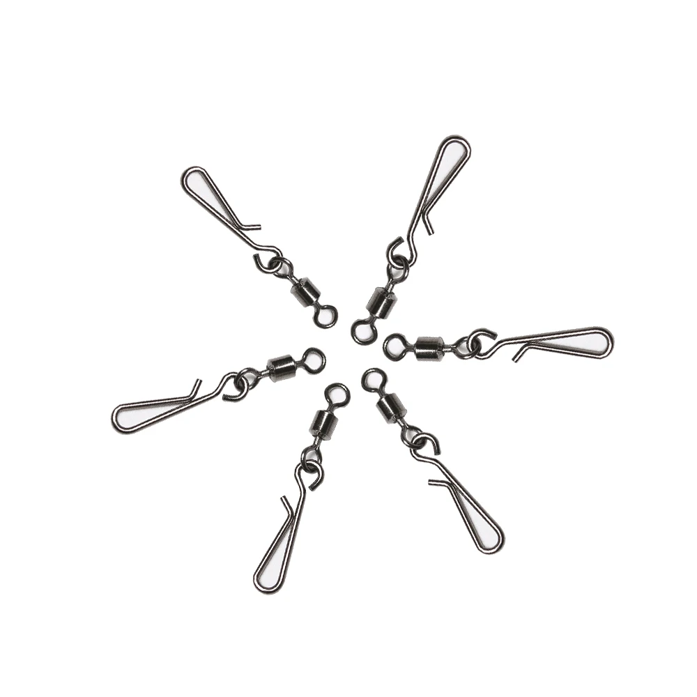 

50Pcs Rolling Swivel With Hanging Snap Fishing Tackle Steel Alloy + Brass Fishhooks Connector Fishing Accessories