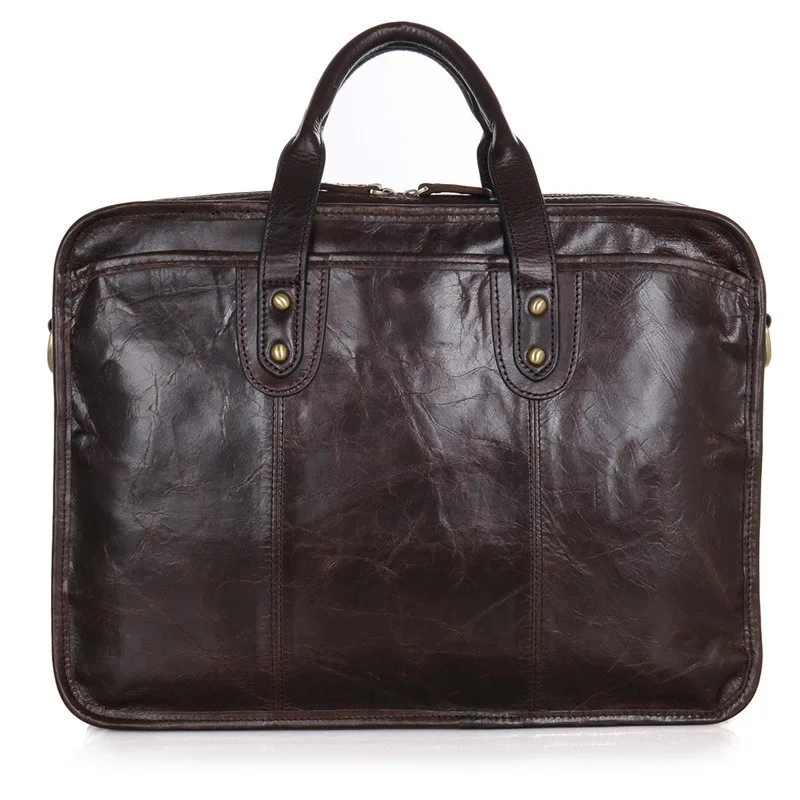 100% реальные Сумки из кожи Для Мужчин's Бизнес Портфели 15 дюймов сумка для ноутбука Для мужчин Дорожные сумки Сумка Повседневное сумки LI-1363