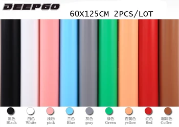 

DEEP60 2pcs 60X125CM Black White Red Pink Blue Grey Yellow Coffee Green PVC Backgrounds Backdrop Anti-wrinkle Waterproof Frost