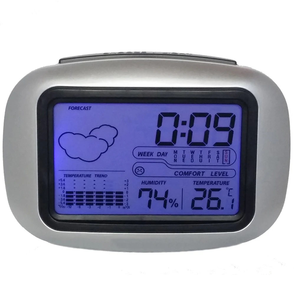 

Desktop/Table LCD Digital Weather Station Alarm Clock With Air Thermometer and Hygrometer / Gift Ideas Model:2313
