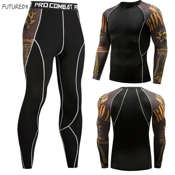 

New long-sleeved jogging fitness sports suit tights men's compression stretch quick-drying breathable tactical training T-shirt