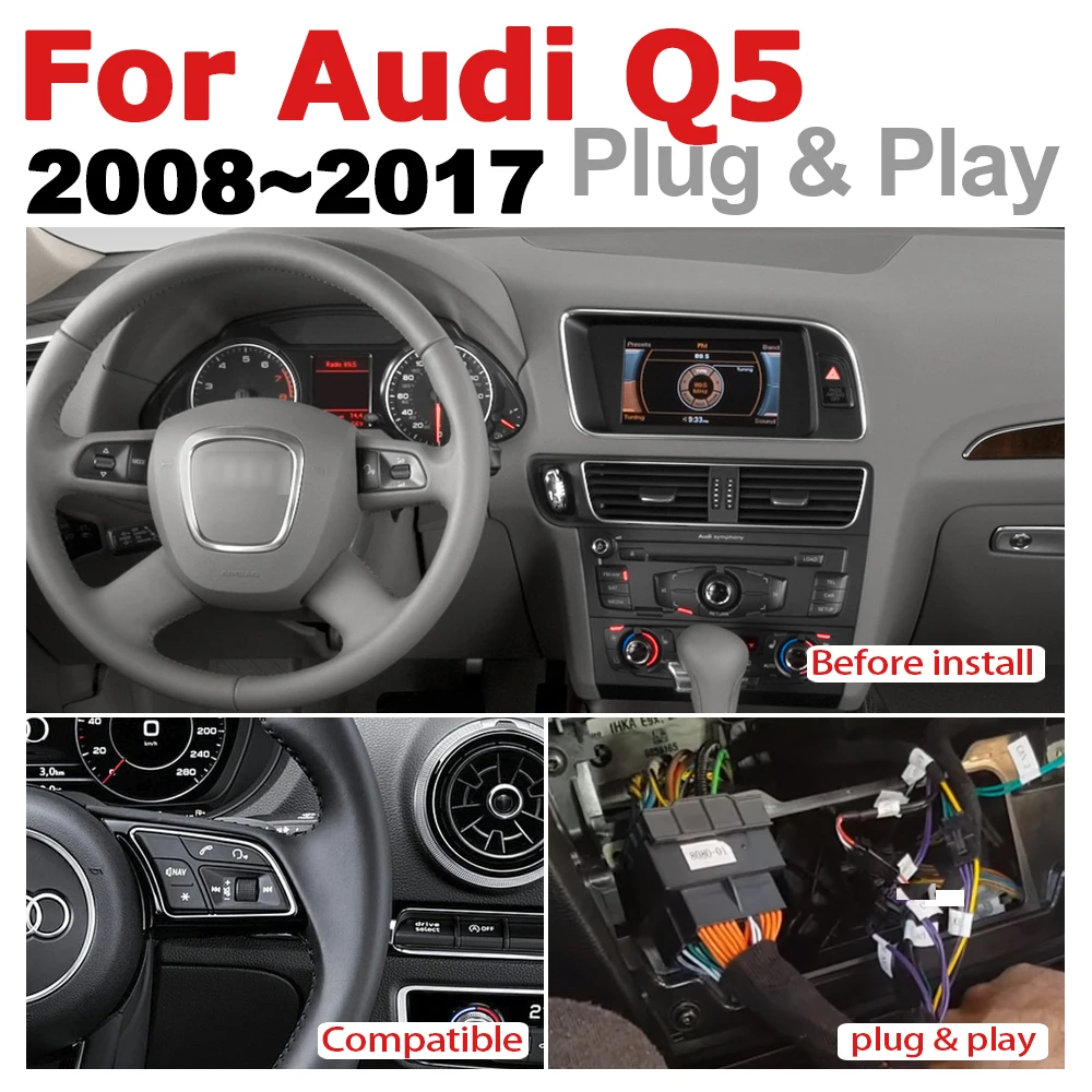 Discount Android 7.0 up Car Multimedia player For Audi Q5 8R 2008~2017 MMI WiFi GPS Navi Map Stereo Bluetooth 1080p IPS Screen 3
