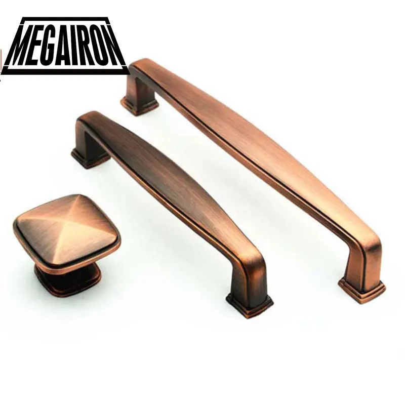 MEGAIRON Zinc Alloy Hardware Pull Handles Single Hole 96/128mm