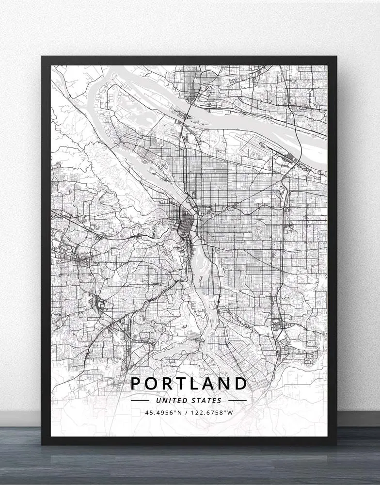 Portland OR Oregon USA United States of America Map Poster | Дом и сад
