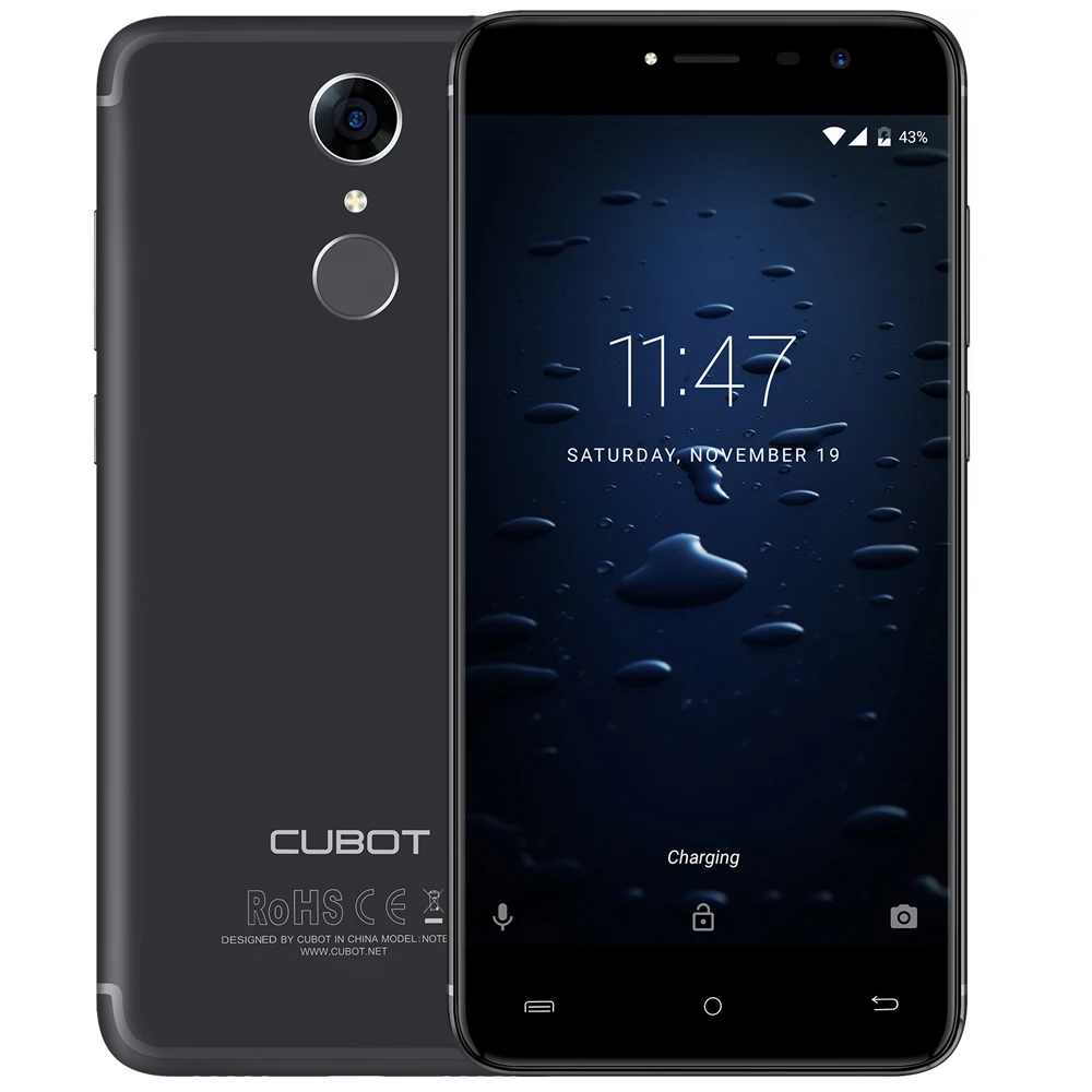 Cubot Note Plus, отпечаток пальца, 5,2 дюймов, FHD, четырехъядерный смартфон, 3 Гб ram, 32 ГБ rom, 16 МП, Android 7,0, 4G, LTE, смартфон - Цвет: Черный