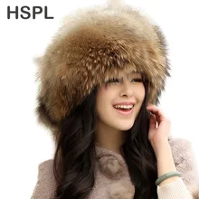 CDF091 осенне-зимняя мужская женская шапка из меха енота шапка из лисьего меха женская монгольская шапка