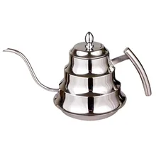 Hohe Qualität Küche Kaffee Kaffeekanne Edelstahl Drip Wasserkocher Teekanne, 1.2L Feinen mund kaffeekanne FG