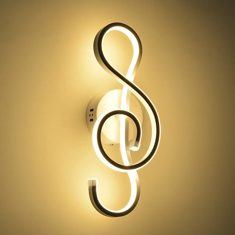 22 Вт современный светодиодный настенный светильник музыкальная нотка AC85-265V креативные бра приспособление для внутреннего украшения для спальни, фойе, офиса