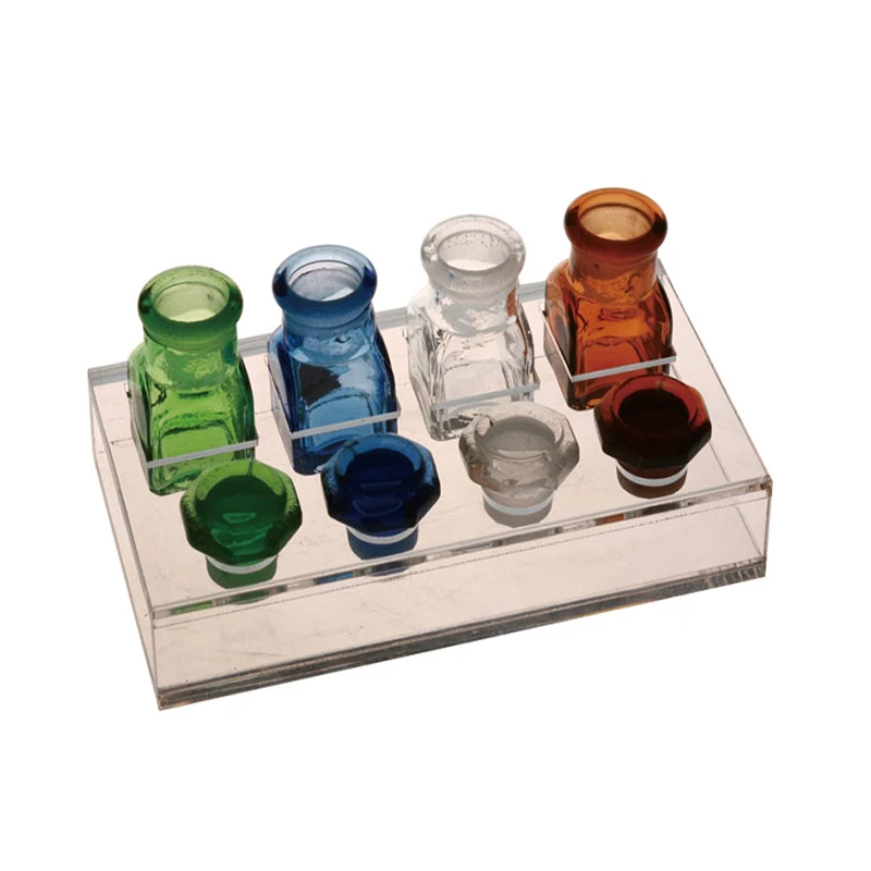 12PCS Dental Glass Colorful Medicine Bottle Management not including