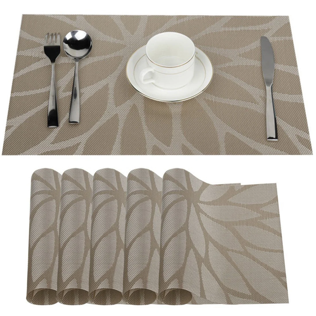Europe Style Heat Resistant PVC Kitchen Dinning Stripe Table Placemats for Table Mat Tableware Bowl Dish Cup Mats Coaster Pad