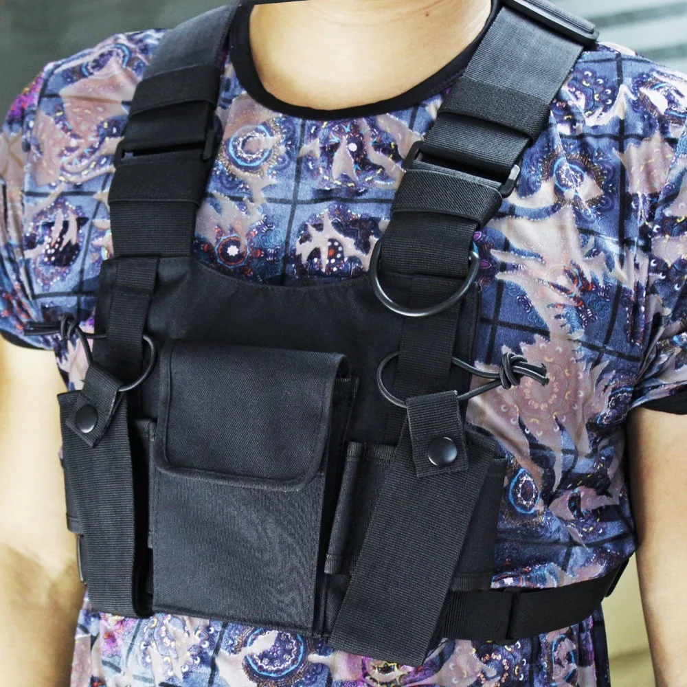 Chest Harness Front Pack Pouch Holster Carry Case for Baofeng UV-5R UV-82 UV-9R UV-XR TYT TH-UV8000D MD-380 Walkie Talkie (3)