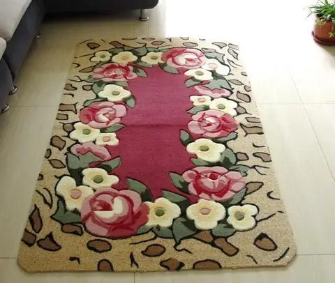 2020Romantic floral room floor mats modern living room sweet rose printed carpet 