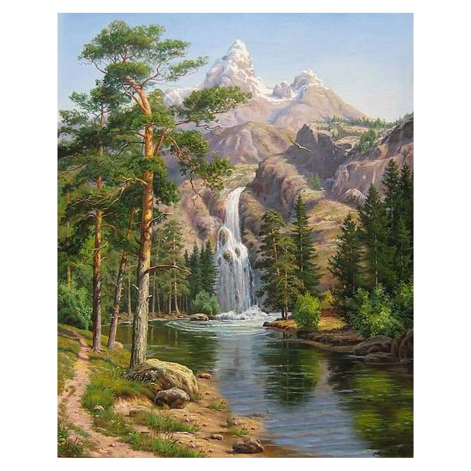 Hot sale Diy Oil Painting by Numbers, Paint by Number Kits Stone Pines