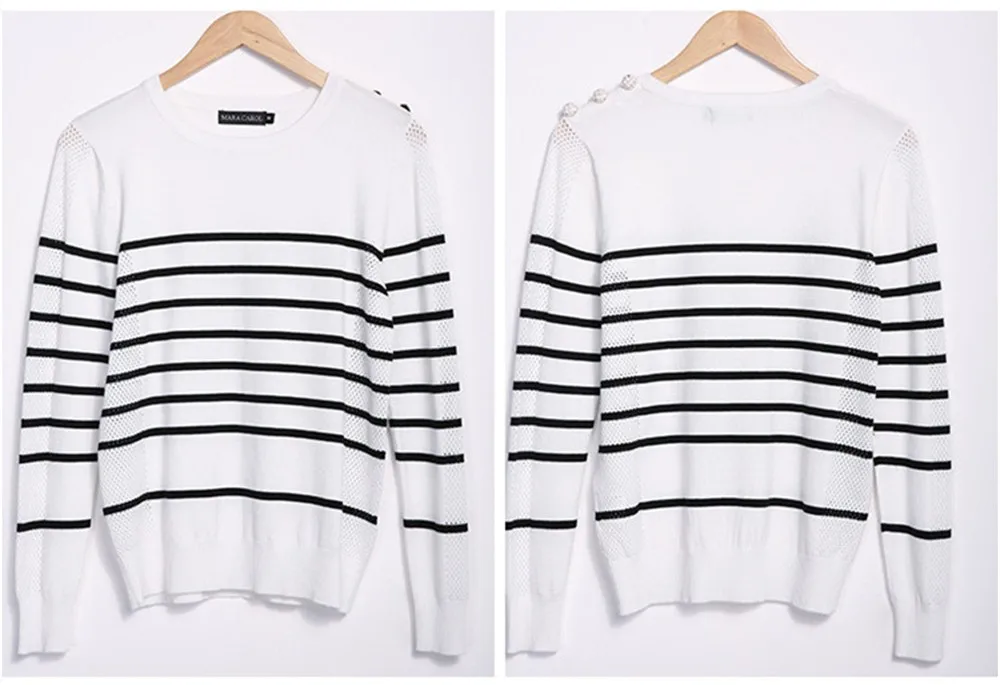 Striped Women Blouses 2017 Spring Blouse Women Blusa Feminina O-neck Knitted Blouse Women Sweater Autumn Pullover Shirt (9)