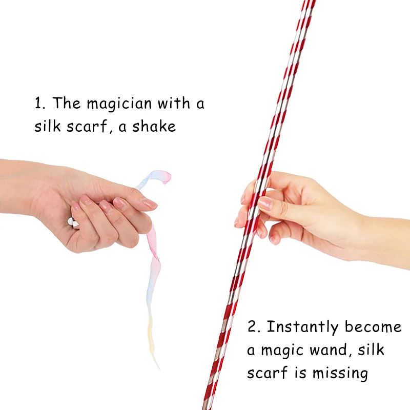 1 шт. магический реквизит волшебная палочка шелковый шарф Телескопические стержни детские игрушки 70 см