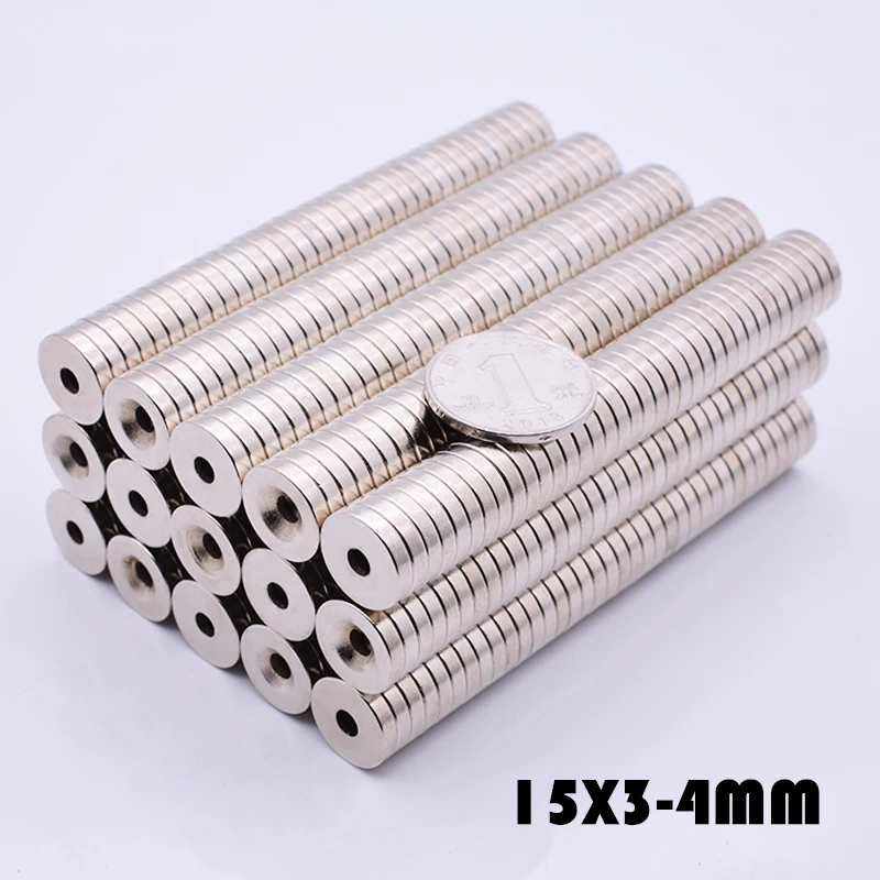 

20Pcs neodymium magnet 15x3 mm Hole 4mm super powerful neodymium magnets free shipping Countersunk Ring Magnets 15*3 mm