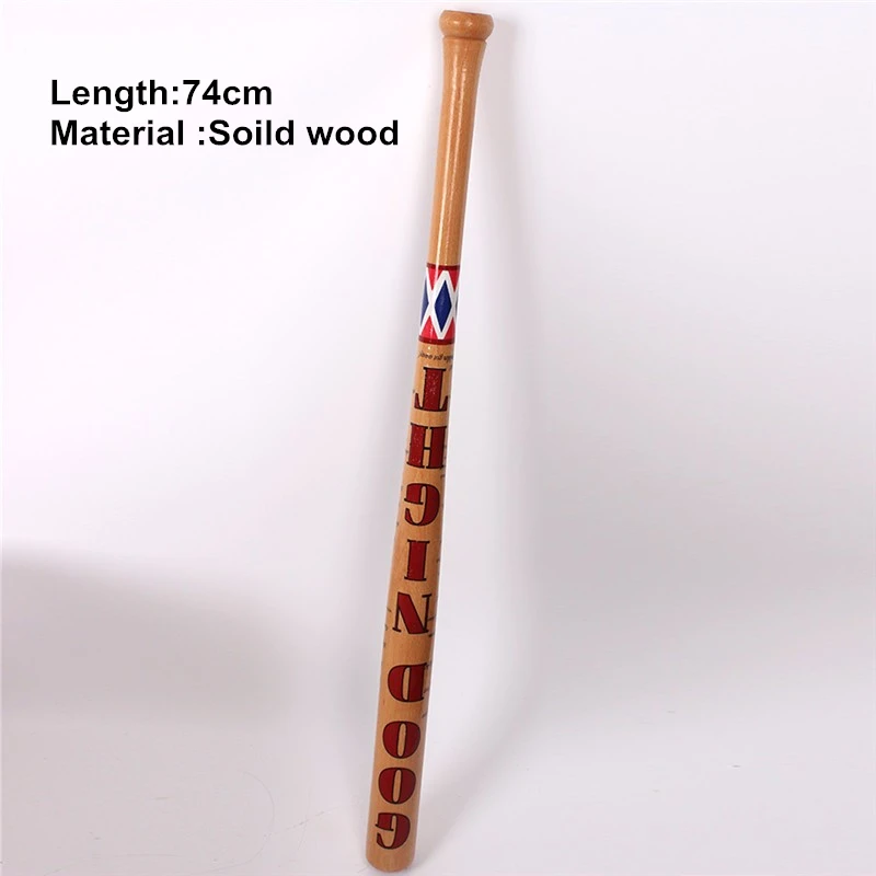 

74cm Batman Arkham Asylum City Suicide Squad Harley Quinn Weapon Costume Cosplay original edition solid wood Quinn baseball bat