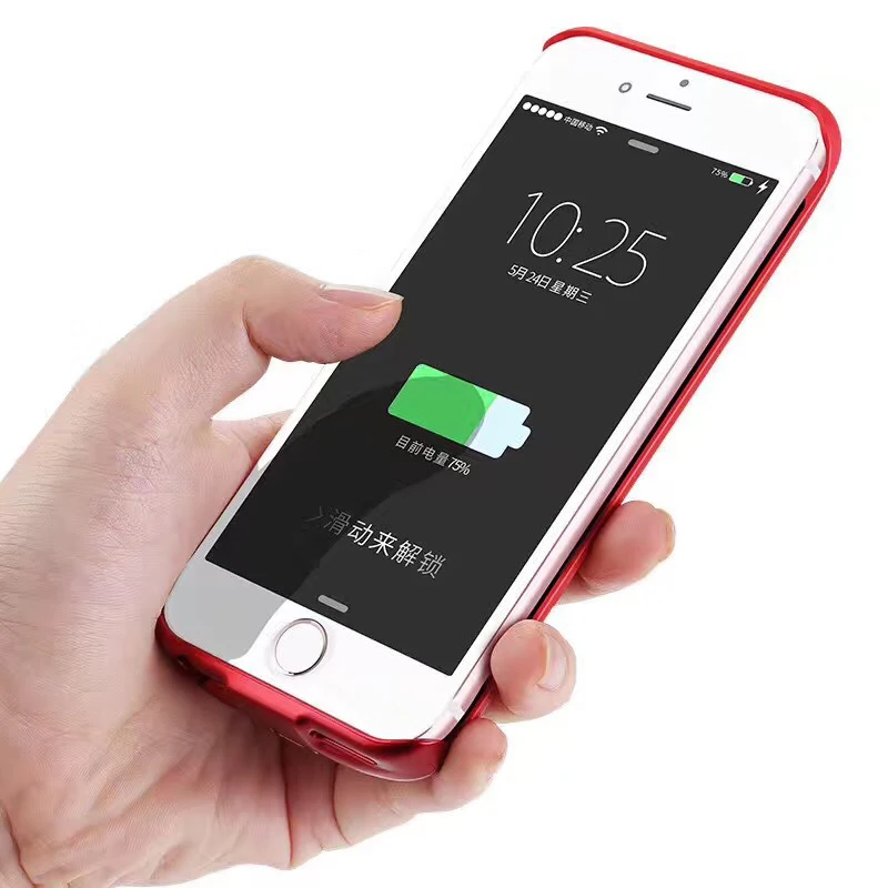 JLW 5000mAH Backup Back Clip Charging Power Bank Smart Cooling External Battery Clip Mobile Power Case for iPhone 8P/7P/6S/6Plus