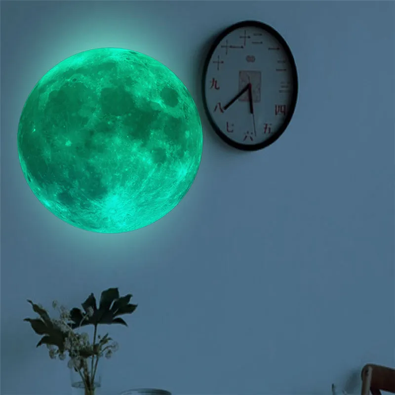 Luminous Moon Earth Cartoon DIY 3D Wall Stickers for Kids Room Bedroom Glow In The Dark Sticker Home Decor Living | Дом и сад