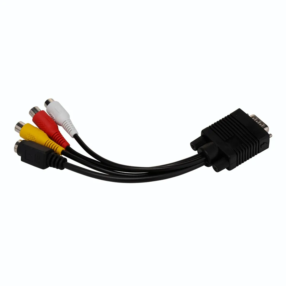 Композитный адаптер VGA Male S Video 3 RCA Jack Female AV TV Out переходник видео кабель для