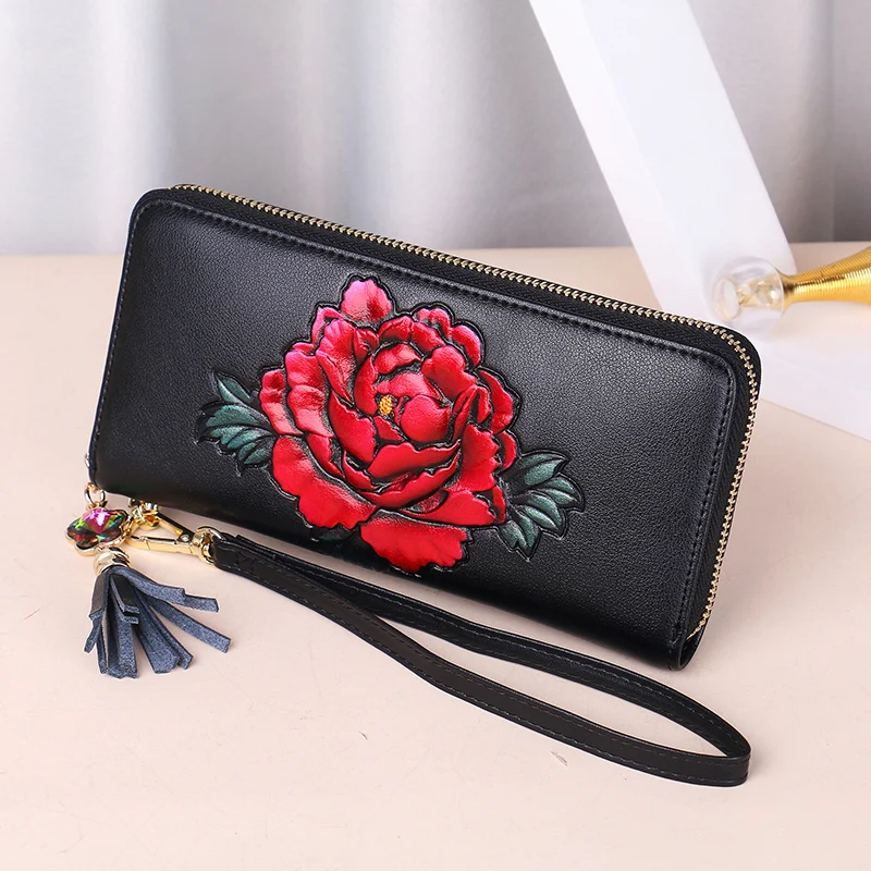 Hot Sale Women Clutch 2018 New Wallet Cow Leather Wallet Female Long Wallet Women Zipper Purse ...