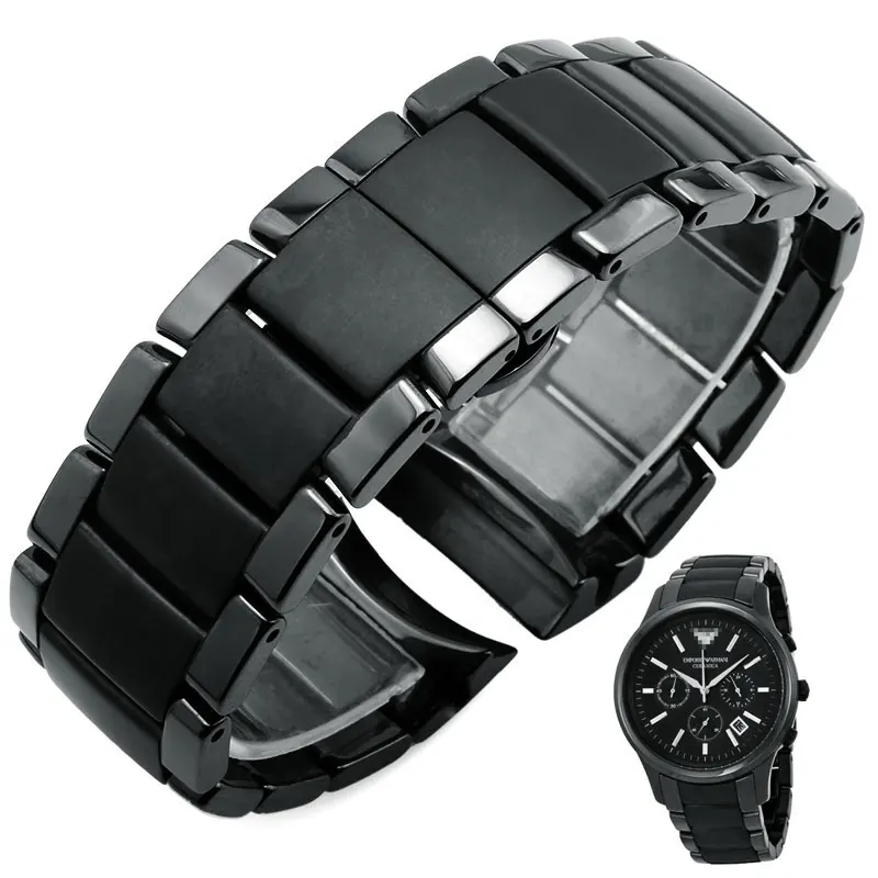 Черный arc керамический ремень ar1451 | AR 1452 керамический ремень для часов водостойкий пот устойчивый спортивный досуг часы Группа 22 мм 24 мм