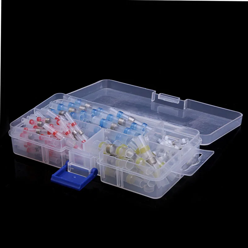 

100Pcs 26-10AWG Assorted Solder Sleeve Heat Shrink Splice Butt Wire With Box Shrinkage Cable Sleeves