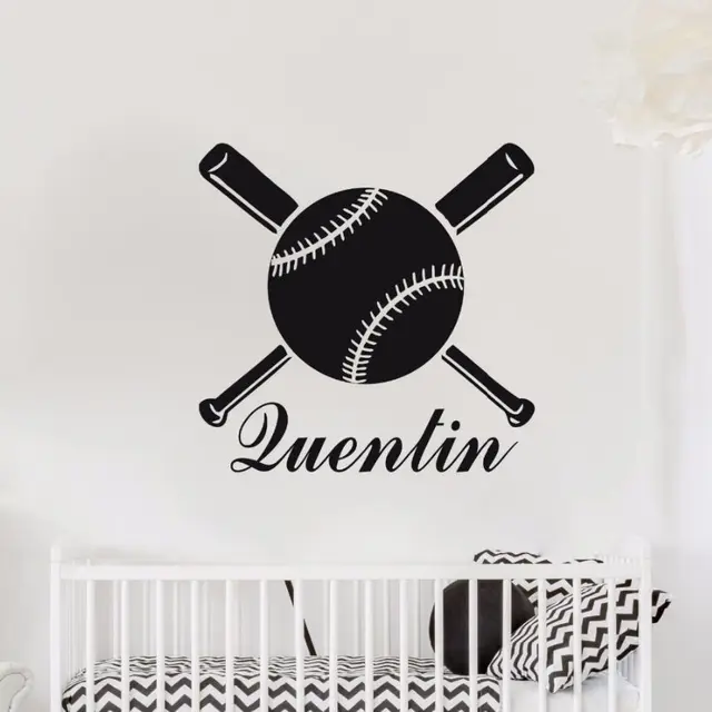 Personalized Wall Decals Vinyl Custom Name Baseball Bat Personalized Wall Decals Vinyl Custom Name Baseball Bat Sticker Baby Nursery Decor Sports