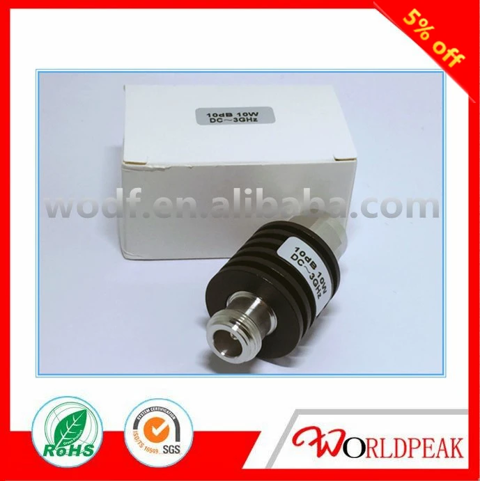 

Free shipping 2pcs coaxial fixed attenuators N male to female 10w 3Ghz 10dB