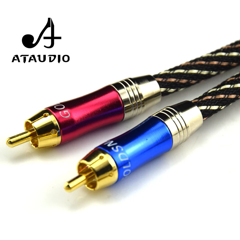 ATAUDIO одна пара Hifi 2rca кабель Hi end 4N бескислородный медный DVD усилитель Multinedia