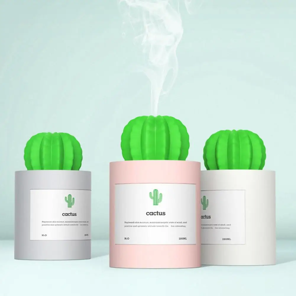 Mini USB Cactus Potted Plant Style Humidifier Mist Maker Office Air