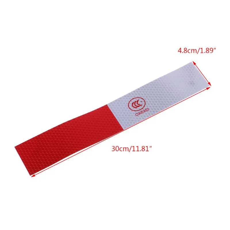 

New 10 Pcs 4.8*30cm Car Reflective Stickers Warning Strip Reflective Truck Auto Night Driving Safety Secure Red White Sticker