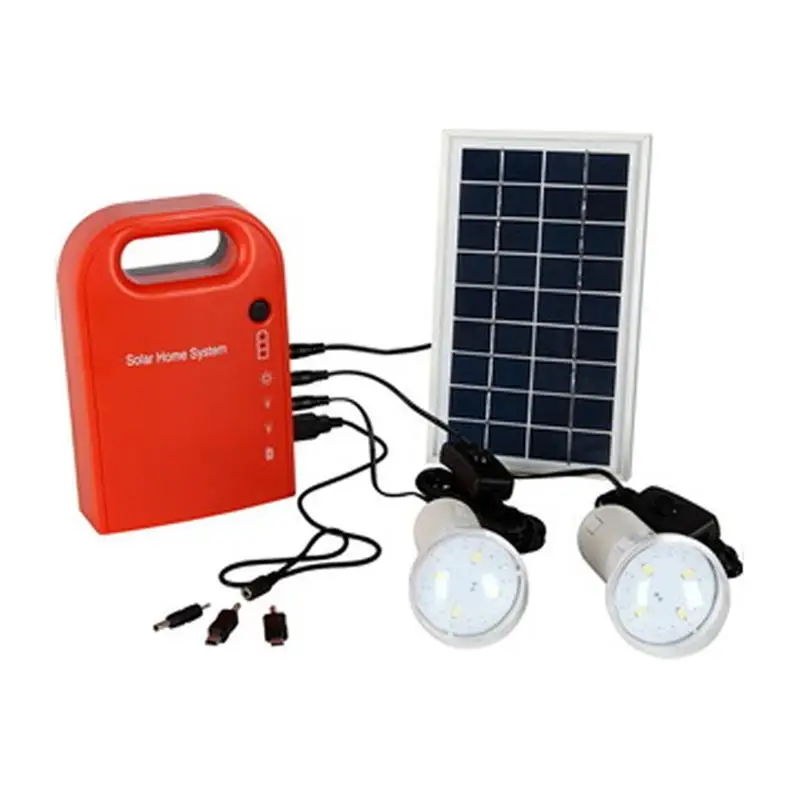 

2 LED Lamp Male Female USB Cable Battery Charger Emergency Lighting System Portable Large Capacity Solar Power Bank Panel