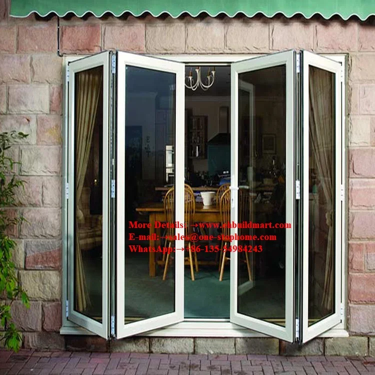 Алюминий складной двери для ресторана, цвет древесины обработка поверхности алюминиевый профиль серии стеклянные распашные двери для балконных дверей