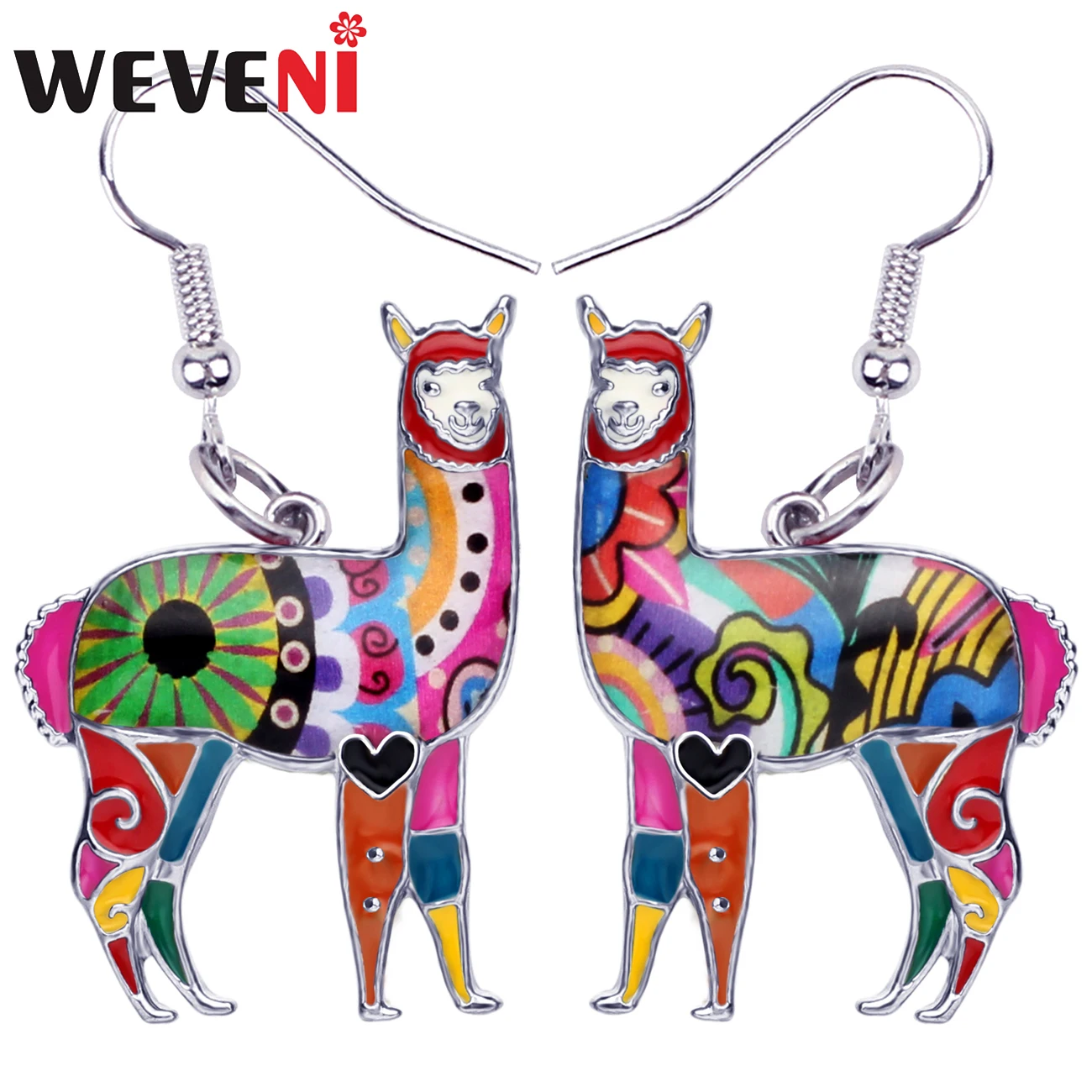 WEVENI оригинальные серьги-подвески в форме капли из эмалевого сплава с цветочным рисунком Альпака милые ювелирные изделия с животными для женщин и девочек, подарок для подростков, подвески с животными Brincos
