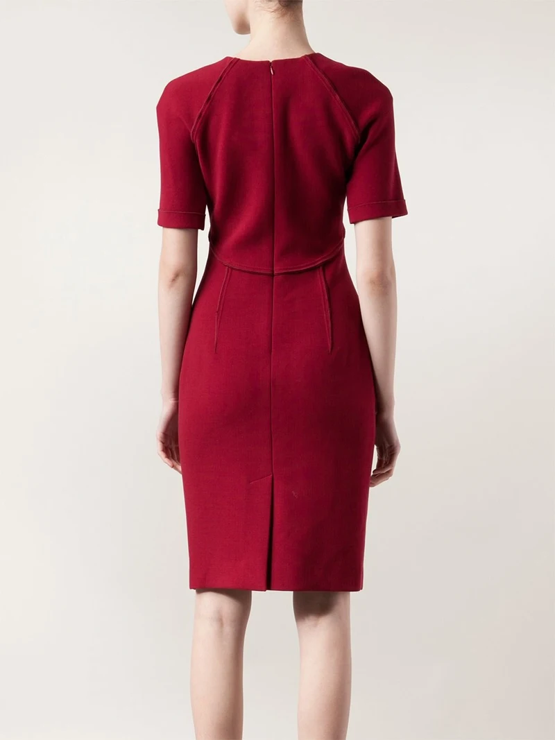 Элегантное женское бордовое подиумное миди красное платье дизайнерское облегающее сексуальное облегающее офисное осеннее платье высокого качества