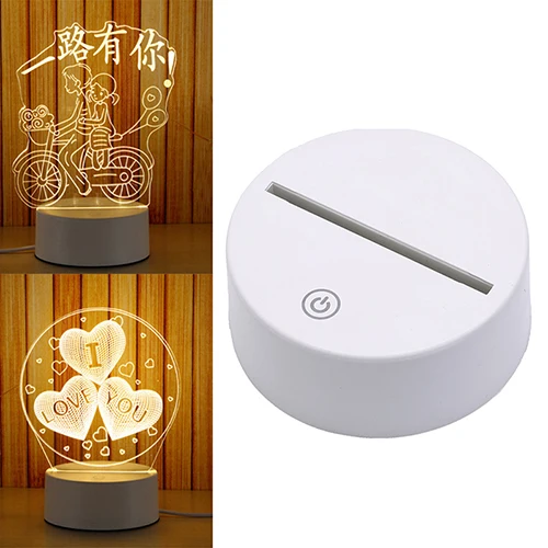 Кабель USB Touch лампы основания для 3D светодиодный ночник Замена 7 цветов Цвет ful свет Таблица базы декор держатель Прямая