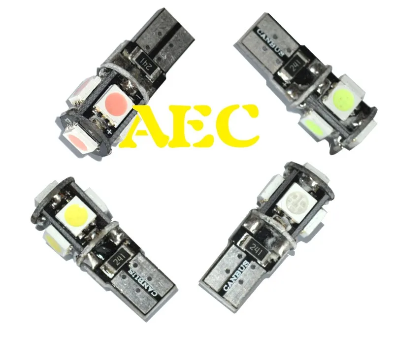 DHL EMS! 1000X Новинка T10 Canbus 5SMD 5050 LED W5W 194 5 SMD Автомобильная светодиодная лампа белая