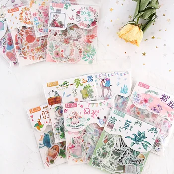 

Mohamm Cat Flower Diary Deco Mini Paper Decorative Space Calendar Cute Stickers Scrapbooking Journal Flakes Stationery