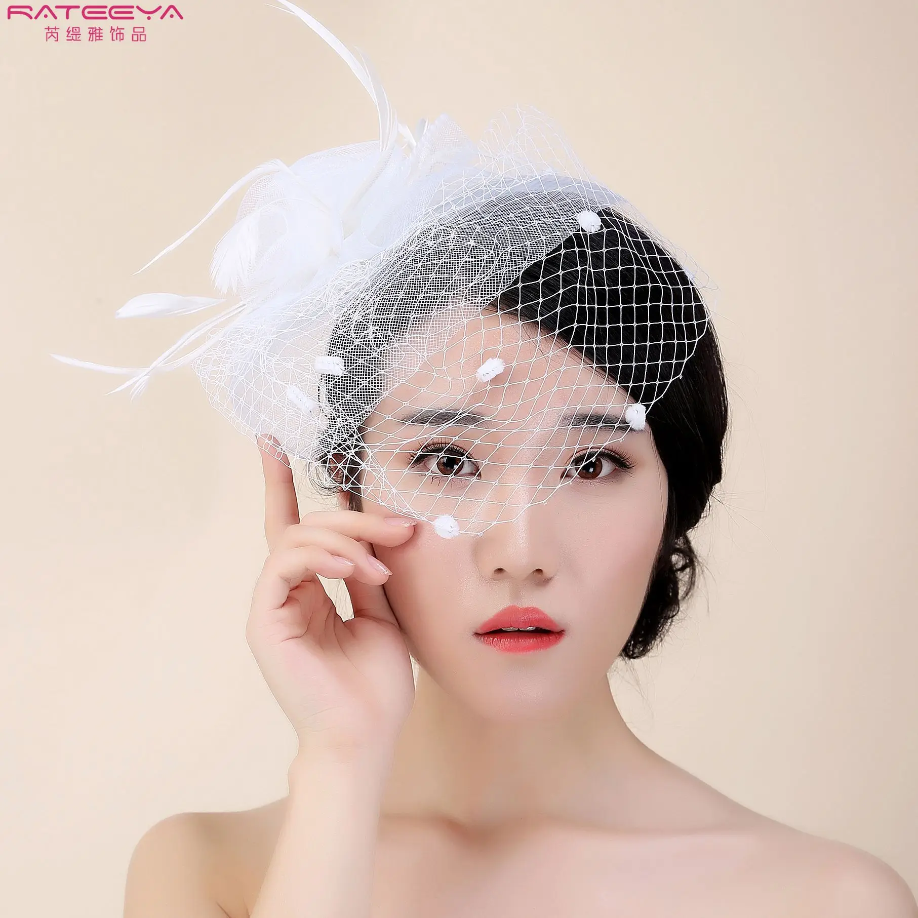 2017 New Hair Accessories Big Net Yarn Cover Face Cover Hair Hat Flower