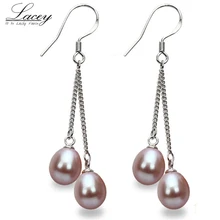 Свадебные пресноводные жемчужные серьги для женщин, настоящий природный жемчуг серьги серебро 925 перламутровые ювелирные изделия высокого качества