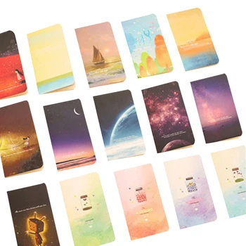

40book/lot Kawaii Wishing Bottle Galaxy Childhood Ocean 80K Mini Notebook Diary Pocket Notepad Graffiti Book Gift
