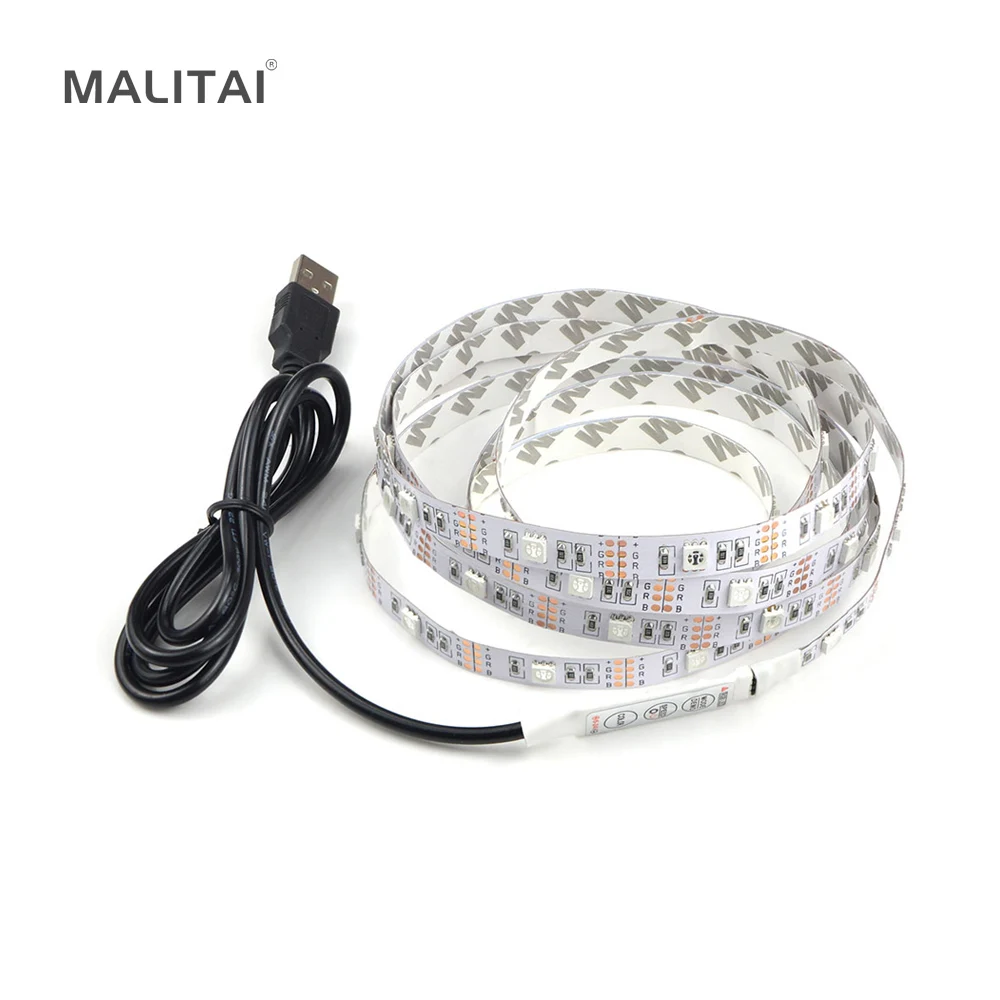 

1Pcs DC 5V USB Power Supply Decor RGB LED Strip light lamp Tape SMD 2835 / 5050 50CM 1M 2M Ribbon For TV Backlight Lighting