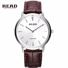 Creative minimalist Steel leather normal waterproof READ watch men and women couple watch fashion business casual