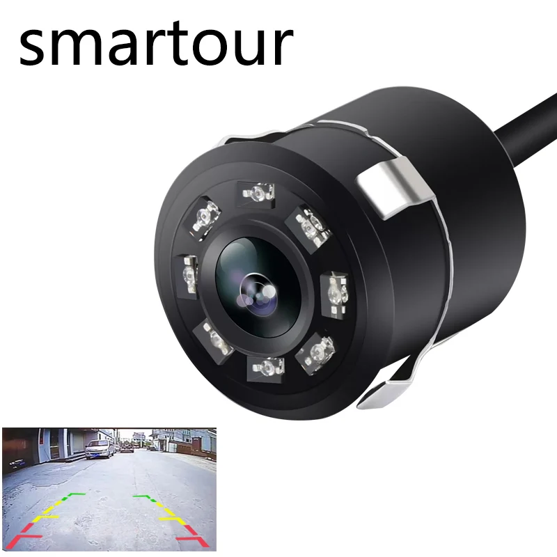 

smartour Car Punch Light LED Rear View Camera Metal Body Car Rear View Image Parking Monitor HD Mini Car Parking Reversing Camer