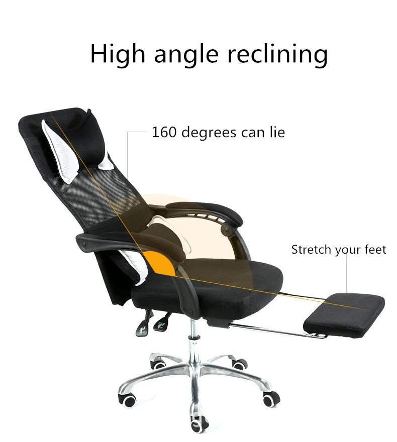 Свет Эргономика компьютерное кресло с подножкой бытовые простой вращающееся кресло поднял и вращения многофункциональный ткань сетки